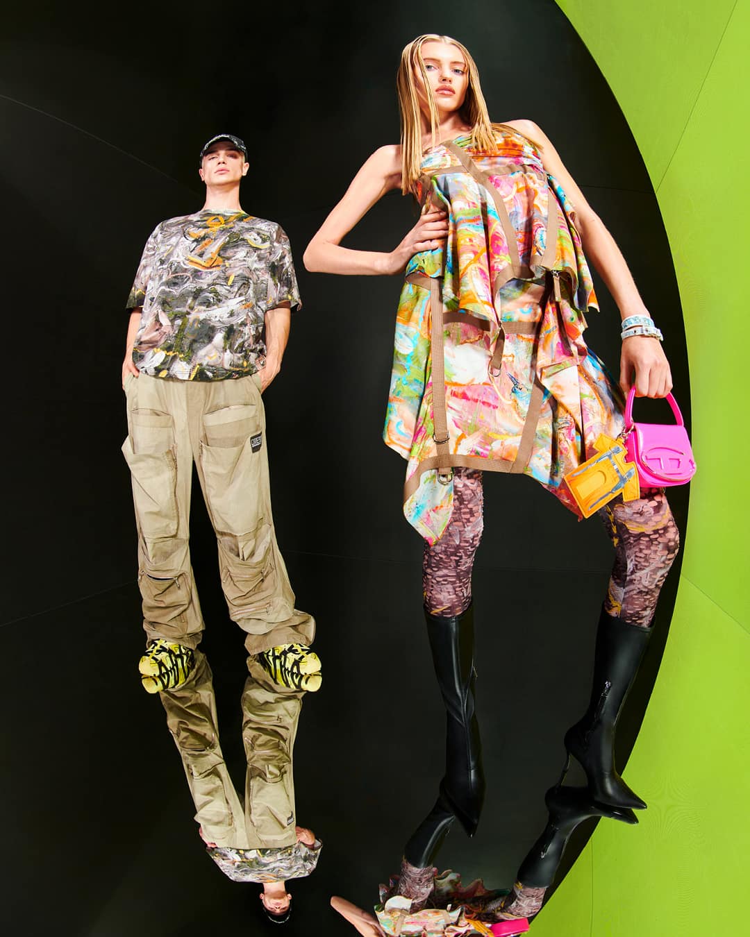 DIESEL OPC SS23 2 ABSTRACT PRINT FULL COUPLE UX 170 3